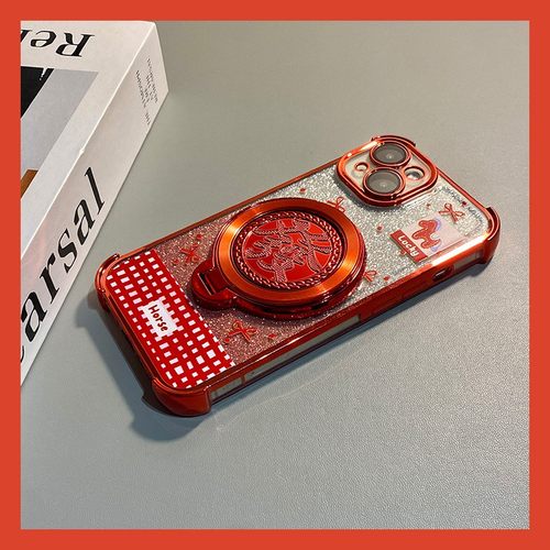 手机壳硅胶闪粉四角防摔潮牌新年