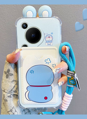 可爱哆啦A梦适用华为pura70pro手机壳p60art卡套p50e卡包p40por+十p30插卡p20硅胶p10plus软壳p9立体创意新款