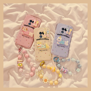 小狗餐具适用vivoxfold3pro手机壳xfold2立体xflip挂链vivo糖果色vovo折叠屏卡通vivi趣味 十硬壳少女心可爱