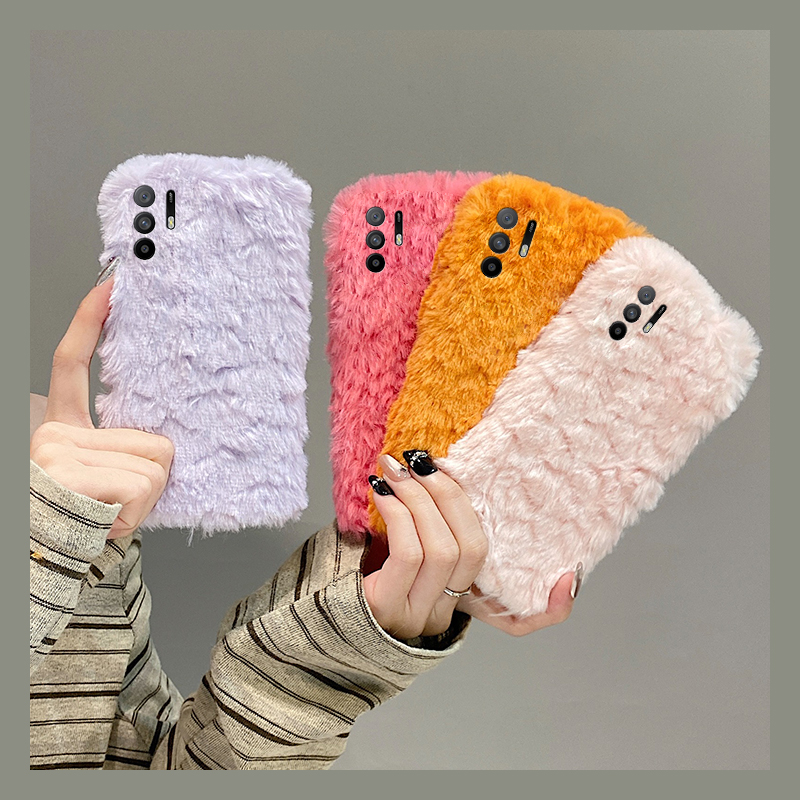 纯色波浪纹适用oppoa3pro手机壳a2x保暖a1毛茸茸a97秋冬季a96毛绒a95a93a91a72a58a57a52a32a11a9a31a8a5简约