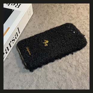 galaxy硬 w21 金色英文小马适用三星zflip7fe手机壳zfold6毛绒zflip5秋冬季 w23flip卡通3折叠屏zfold2立体w22