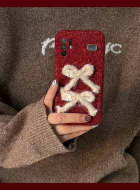 ins风红色蝴蝶结适用oppoa3pro手机壳a2x新年a1秋冬季a97立体a96毛绒a95a93a91a72a58a57a52a32a11a9a31a8a5