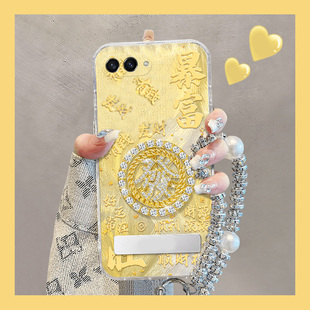 2026水钻发财暴富适用三星zflip7fe手机壳zfold6立体zflip5支架w23flip新年3折叠屏zfold2挂链w22 galaxy w21