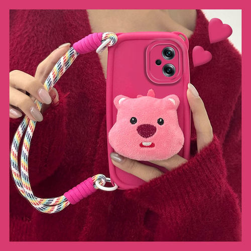 立体毛绒小海狸露比loopy手机壳