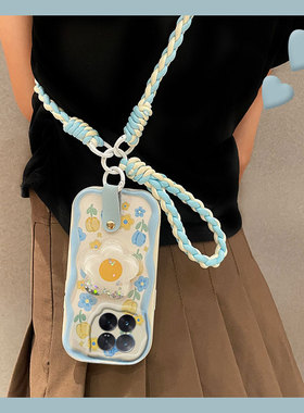 夏天碎花支架适用小米14手机壳13花朵11pro青春版12spro可背12x斜挎12s波浪纹civi4硅胶3软壳2韩系1s小众10s9