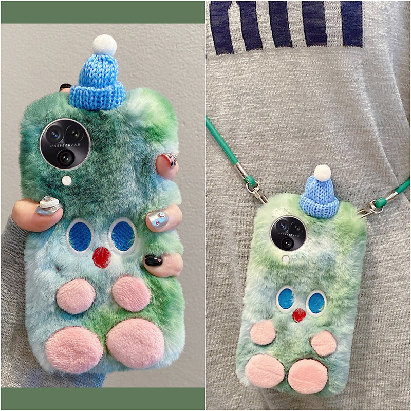 怪兽毛绒oppo手机壳可爱