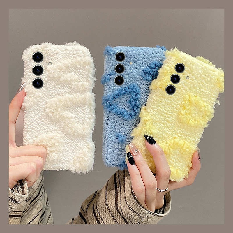 ins风满屏爱心适用三星s25edge手机壳s24plus韩系s23+十s22毛茸茸s21fe秋冬季s20ultra毛绒s10软s9/s8/note20