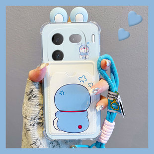 可爱哆啦A梦适用vivoiqoo12pro手机壳iqoo11s卡套icoo10卡包9插卡8硅胶7软壳5立体3个性vivo爱酷iq00创意新款