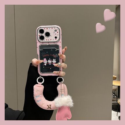 烟花凯蒂猫米菲兔适用小米红米note13pro手机壳noto12turbo美乐蒂k80卡包k70腕带k60por皮纹redmi仿皮卡通软p