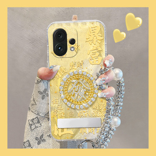 2026水钻发财暴富适用vivos50手机壳s30promini立体s20支架s19pro新年s17t挂链s16e软s15 s10 vivo s12