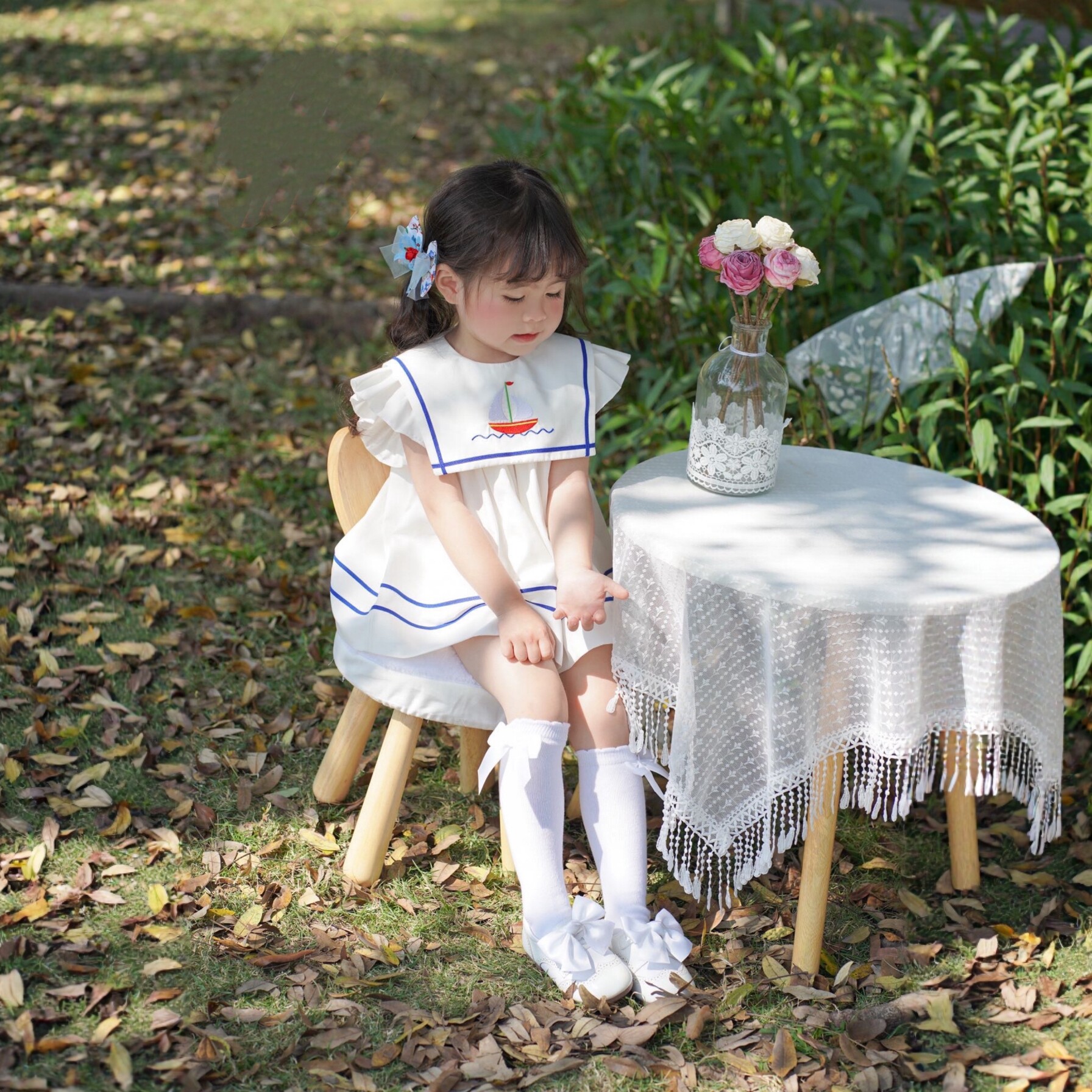 无袖连衣裙水手服卡通夏季