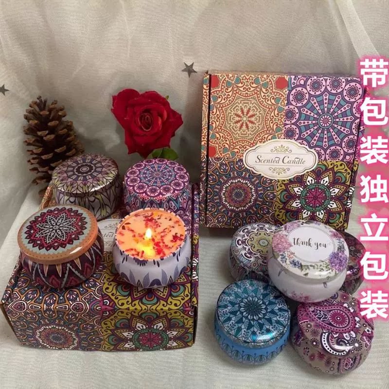 干花香薰蜡烛家用客厅熏香卧室蜡烛摆件礼盒套装结婚女生伴手礼物