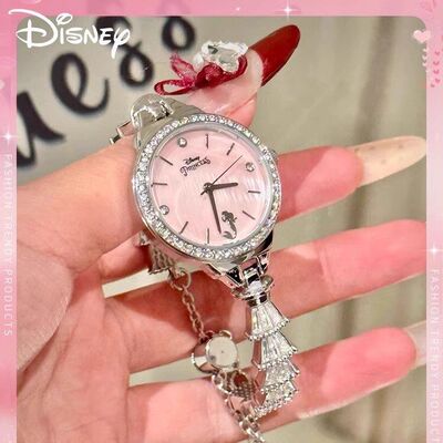 正版Disney迪士尼手表女款轻奢链条石英表美人鱼高级感礼物闺蜜女