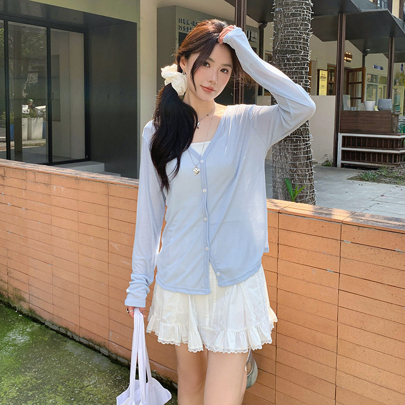 莫代尔短袖T恤女2025夏季韩版V领
