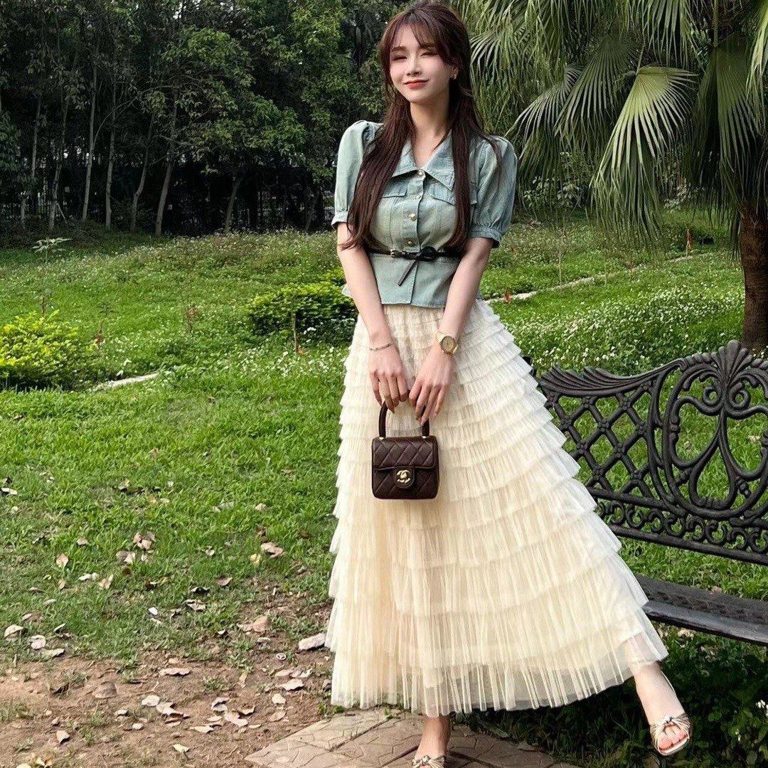 卡卡正品网纱蛋糕裙小个子半身裙
