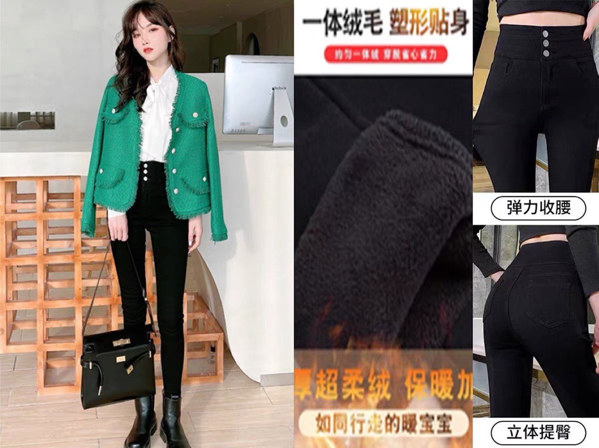 卡卡女装官方旗舰小黑裤高腰显瘦
