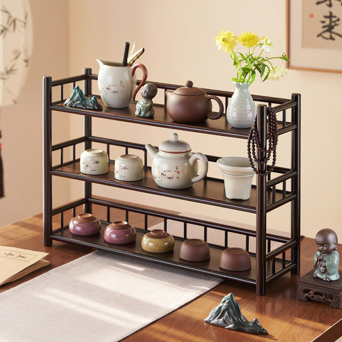 免安装【茶杯架桌面博古架】
