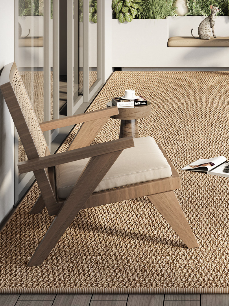 地毯客厅新款彷剑麻地毯黄麻亚麻编织宠物防猫抓地毯摄影棚地毯垫