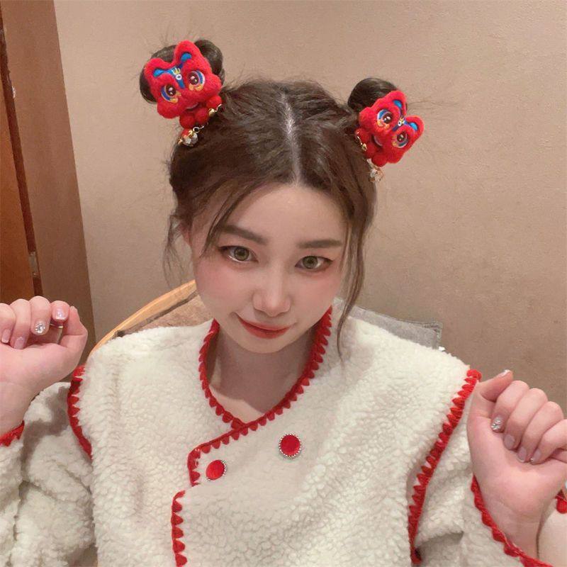 心新年醒狮红色发箍鸭嘴过年发饰夹发夹卡通毛绒玩偶发卡少女可爱,美发护发/假发,假发发箍,淘宝优惠券,粉丝福利购,淘宝优惠卷