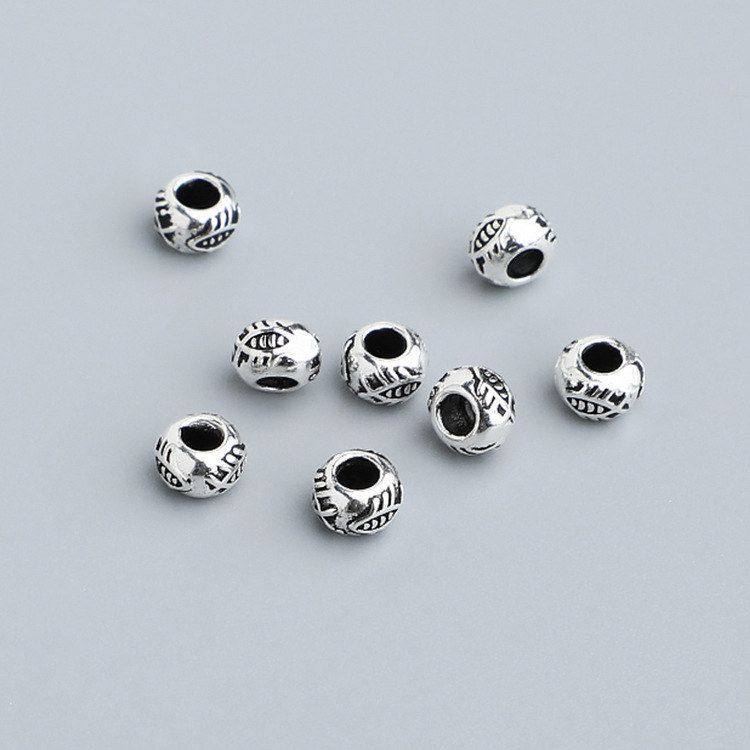 隔珠材料手串编织小鱼鱼骨项链配件珠饰品纹珠散纯银车轮DIYS925,饰品/流行首饰/时尚饰品新,其他DIY饰品配件,淘宝优惠券,粉丝福利购,淘宝优惠卷