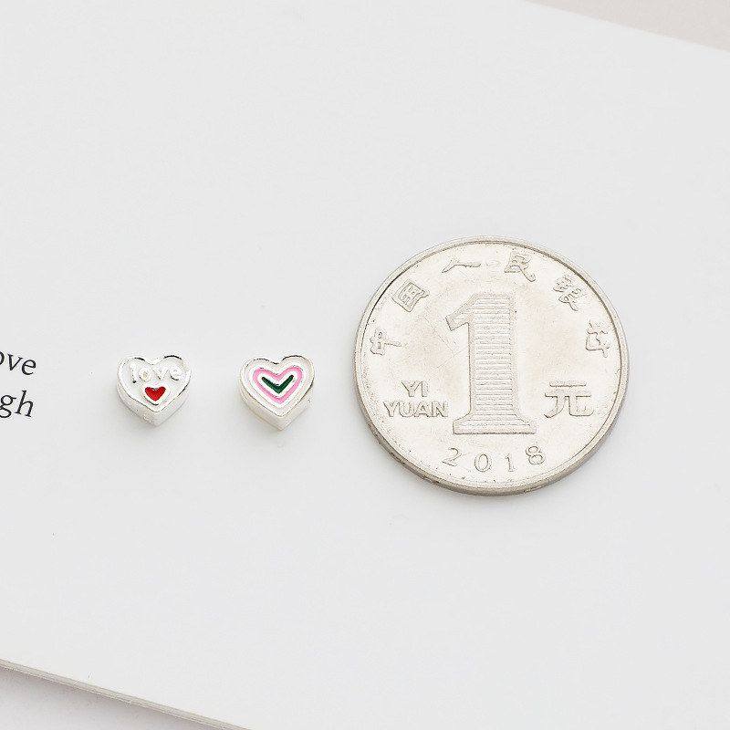 心形编绳S925手工串珠配件love散珠纯银手链拼色隔珠DIY滴胶爱心,饰品/流行首饰/时尚饰品新,其他DIY饰品配件,淘宝优惠券,粉丝福利购,淘宝优惠卷