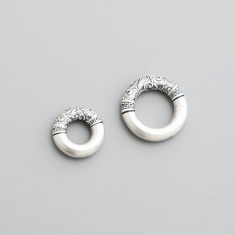 硬手链配件国风扣3D云纹圆形平安编绳银祥足银圈闭口999项链SDIY,饰品/流行首饰/时尚饰品新,其他DIY饰品配件,淘宝优惠券,粉丝福利购,淘宝优惠卷