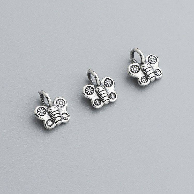 纯银饰品小蝴蝶DIY泰银手链吊坠挂件编绳S925手工项链配件串珠,饰品/流行首饰/时尚饰品新,其他DIY饰品配件,淘宝优惠券,粉丝福利购,淘宝优惠卷