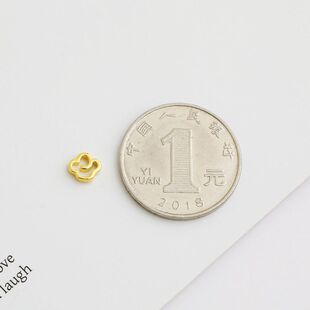 收尾隔珠编绳扣子水晶手链纯银项链S925DIY串珠祥云配件连接扣