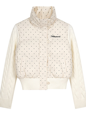 韩系波点袄子女百搭休闲棉服女立领保暖加厚棉衣刺绣夹克女小个子