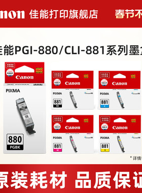 佳能打印旗舰店原装墨盒PGI-880 C/M/Y/BK/CLI-881 PGBK(适用TS6380/TS8380/TS8380t/TS9580/TS8180/TS6180）