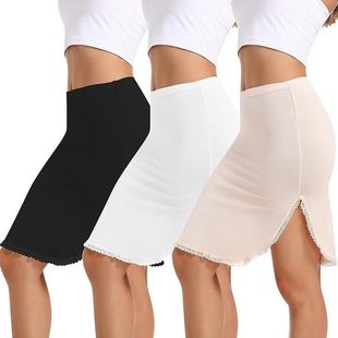 防透防走光弹性莫代尔内衬裙半身裙打底包臀裙简约蕾丝拼接开叉新