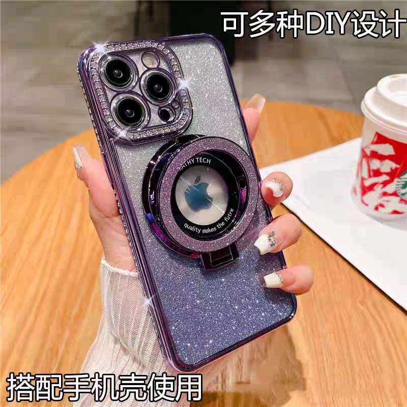 手机支架闪粉指环扣超薄隐形便携背贴支撑高级感手机指环扣可折叠