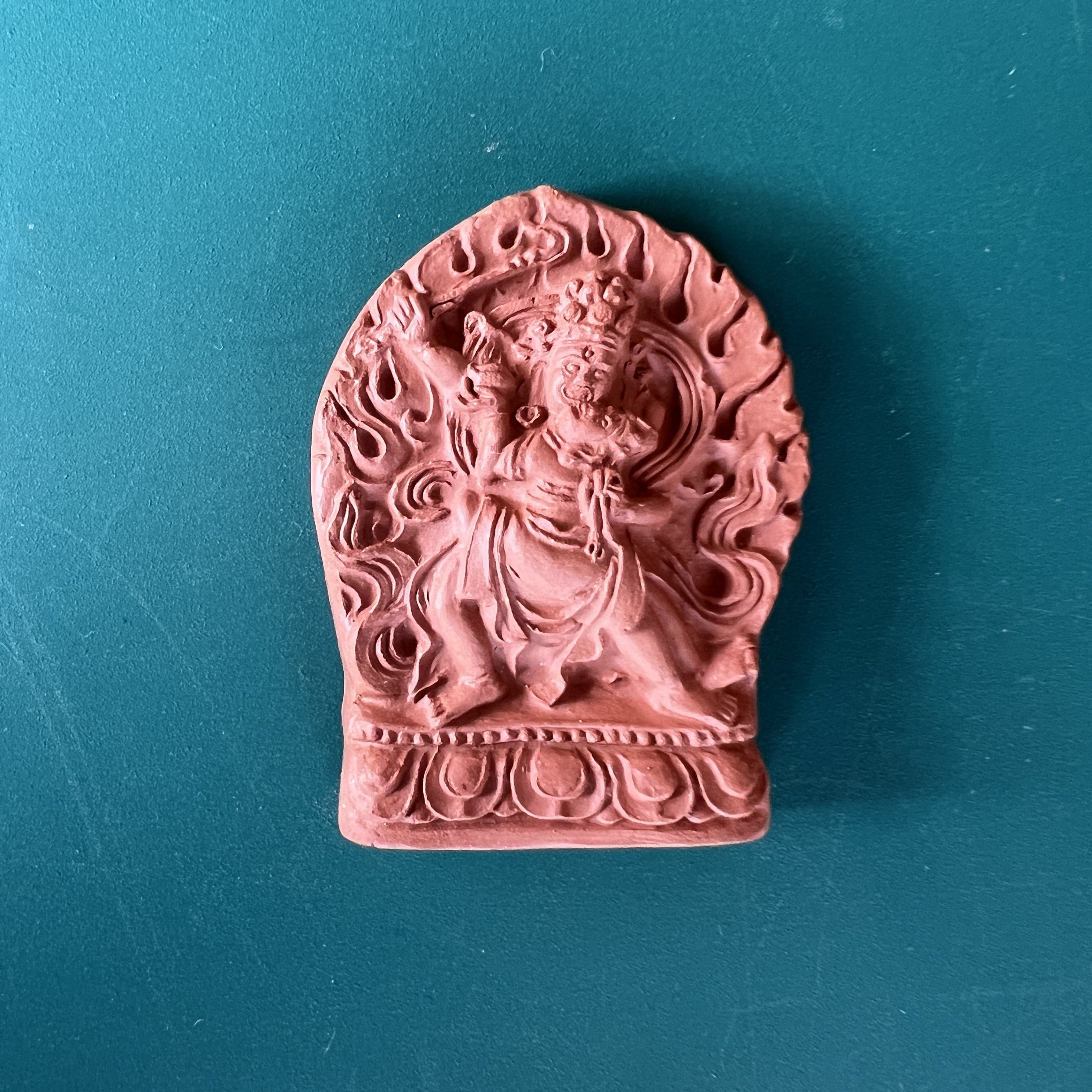 手工制作 复古-大自在天 陶土烧制擦擦 小佛像