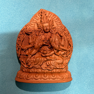 手工制作(10公分) 顶髻尊胜佛母 陶土烧制擦擦小佛像