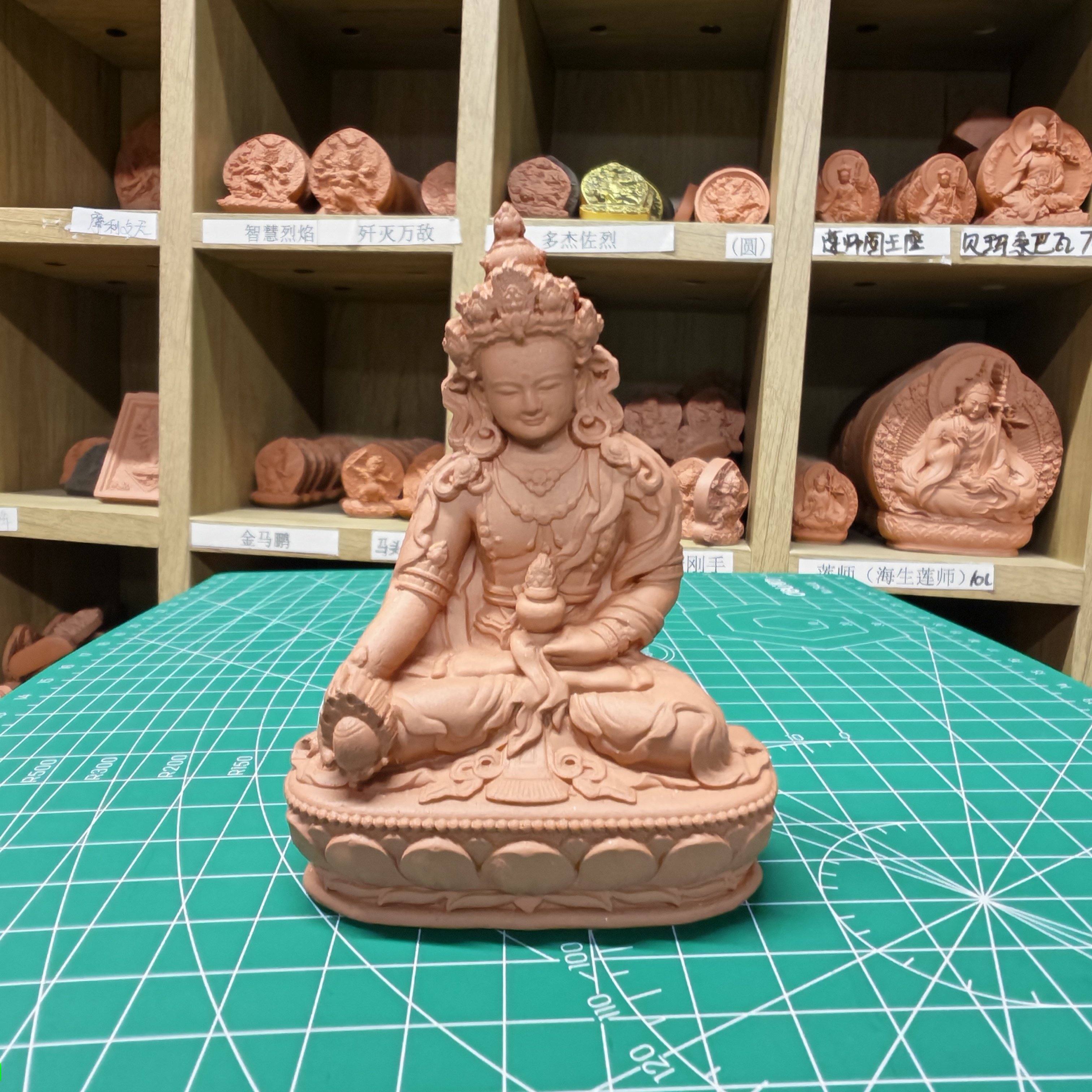 手工制作  立体地藏菩萨  陶土烧制擦擦 小佛像