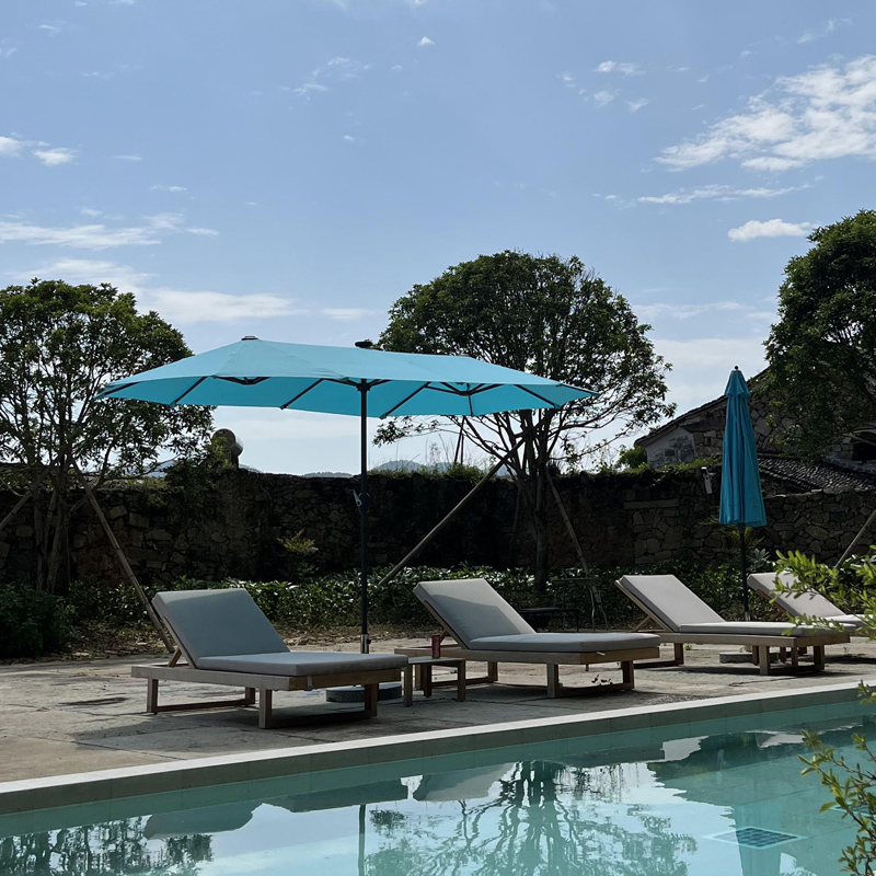 宿仙泳池边大型太阳伞防水防晒