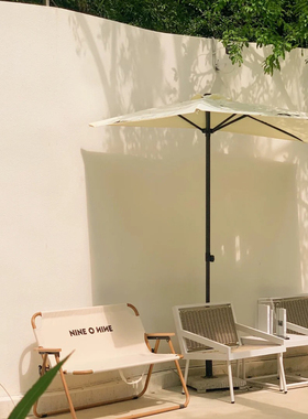 网红遮阳伞高度可调 户外半边伞白色 太阳伞庭院伞花园露台花圃伞