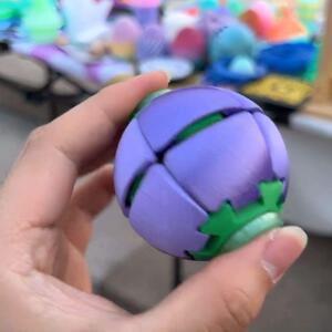 按压旋转陀螺球3D打印创意指尖陀螺学生解压炫彩玩具便携手把件