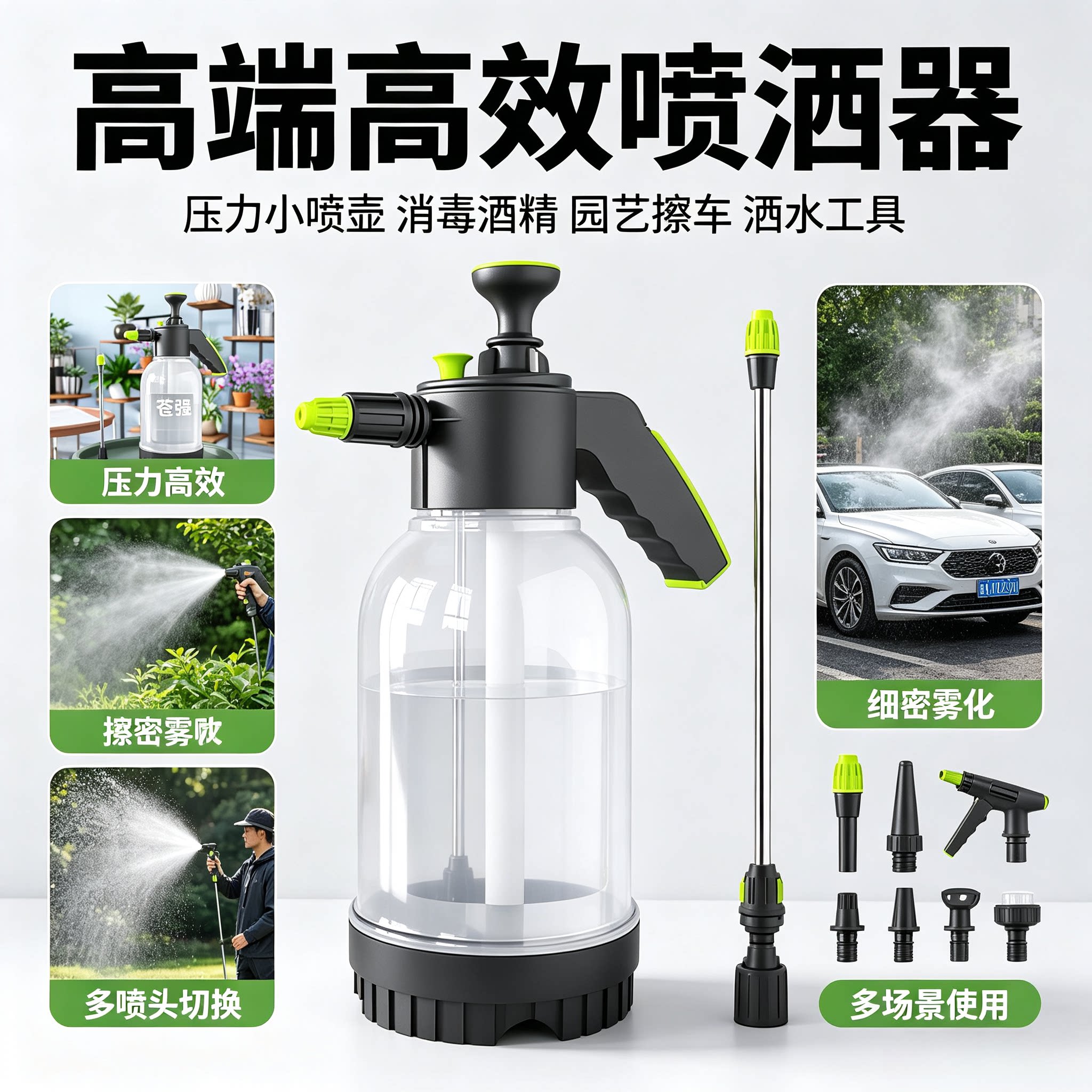 高端小喷壶压力高效洒水适用消毒酒精园艺喷洒器新款工具擦车喷瓶