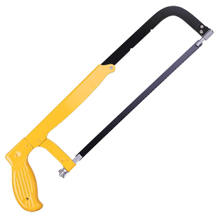 得力家用小型锯子扁钢钢锯架锯条金属锯手工锯子手锯锯弓带12英寸