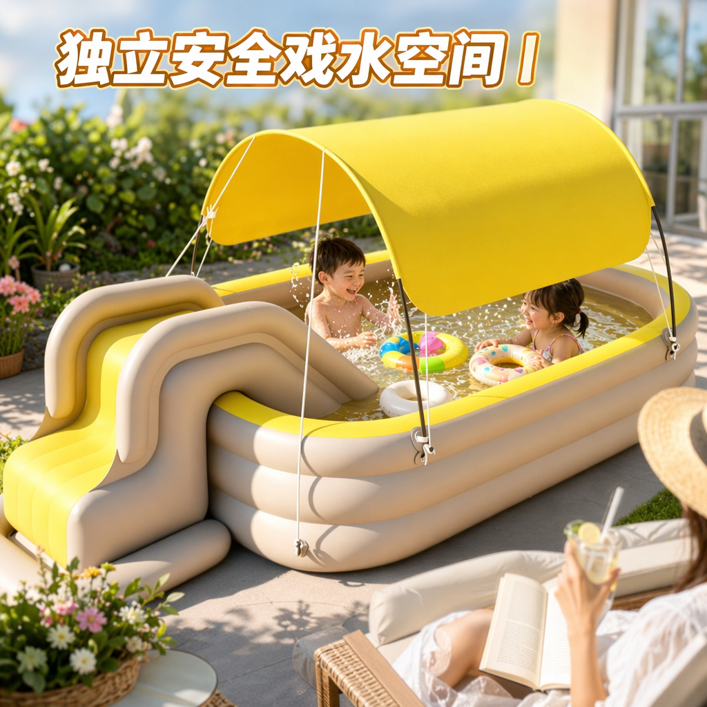 夏季儿童充气钓鱼水池