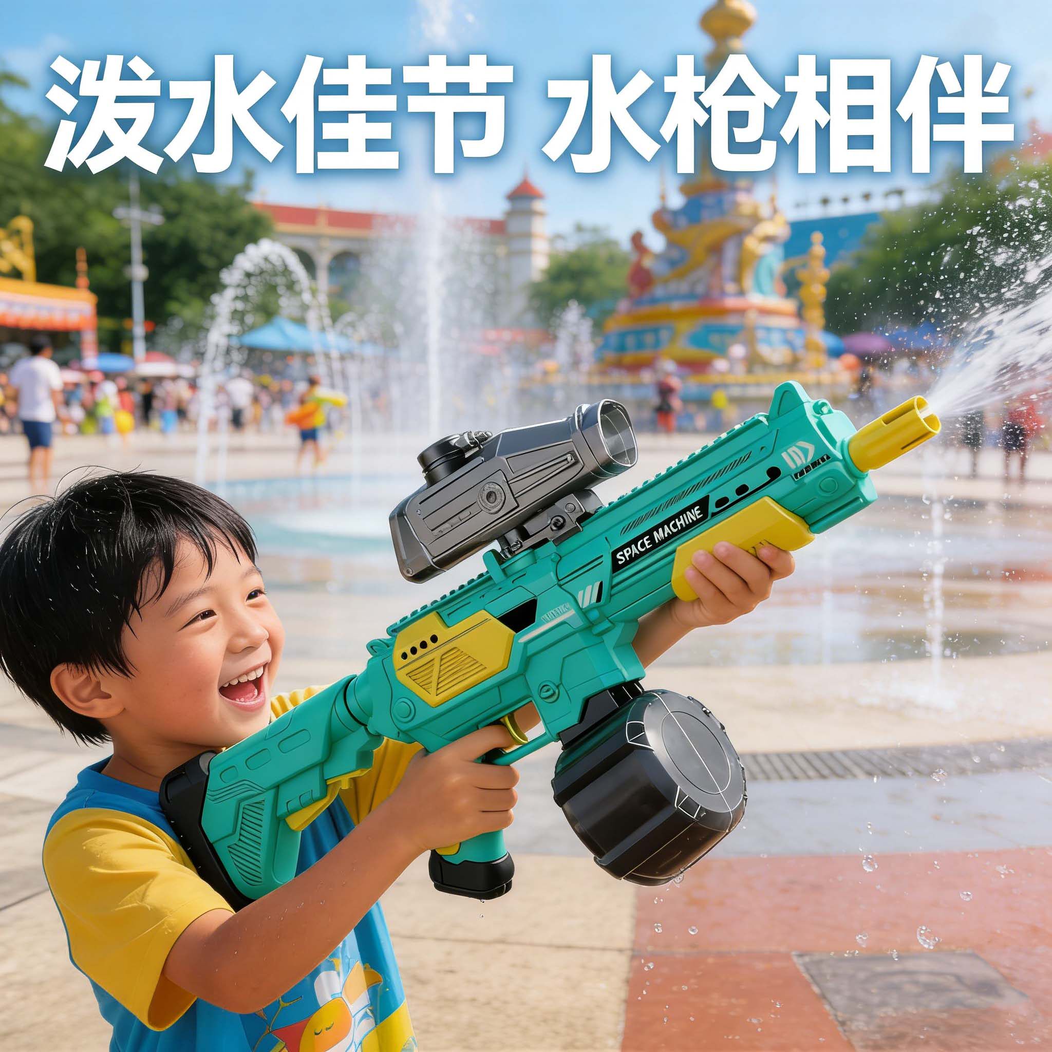 手自一体水枪超大容量儿童玩具