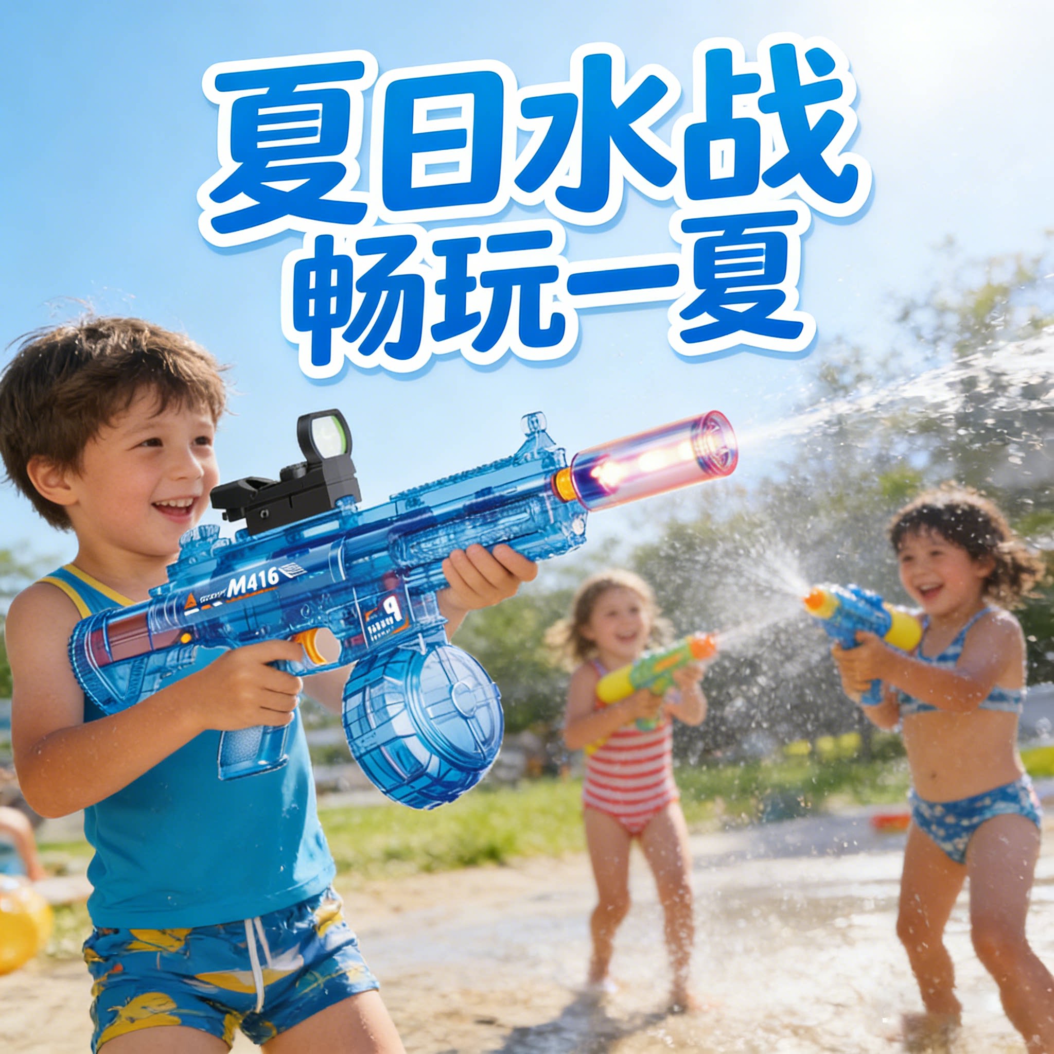 水枪玩具儿童喷水枪电动连发m416中国黑科技水枪2026新款漂流装备