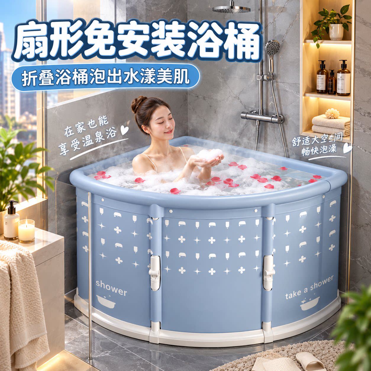 泡澡家用成人浴桶折叠加厚沐浴桶