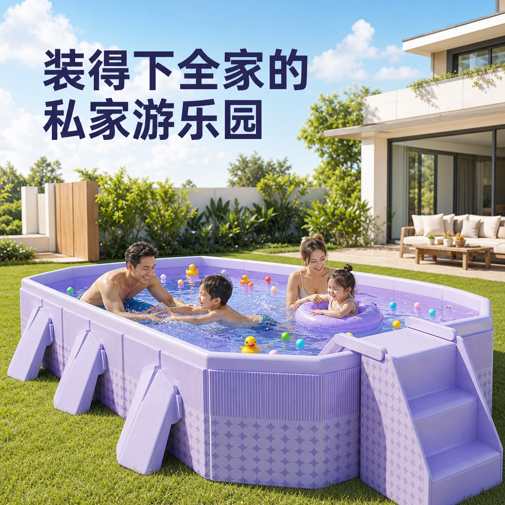 儿童大型遮阳免充气折叠游泳池