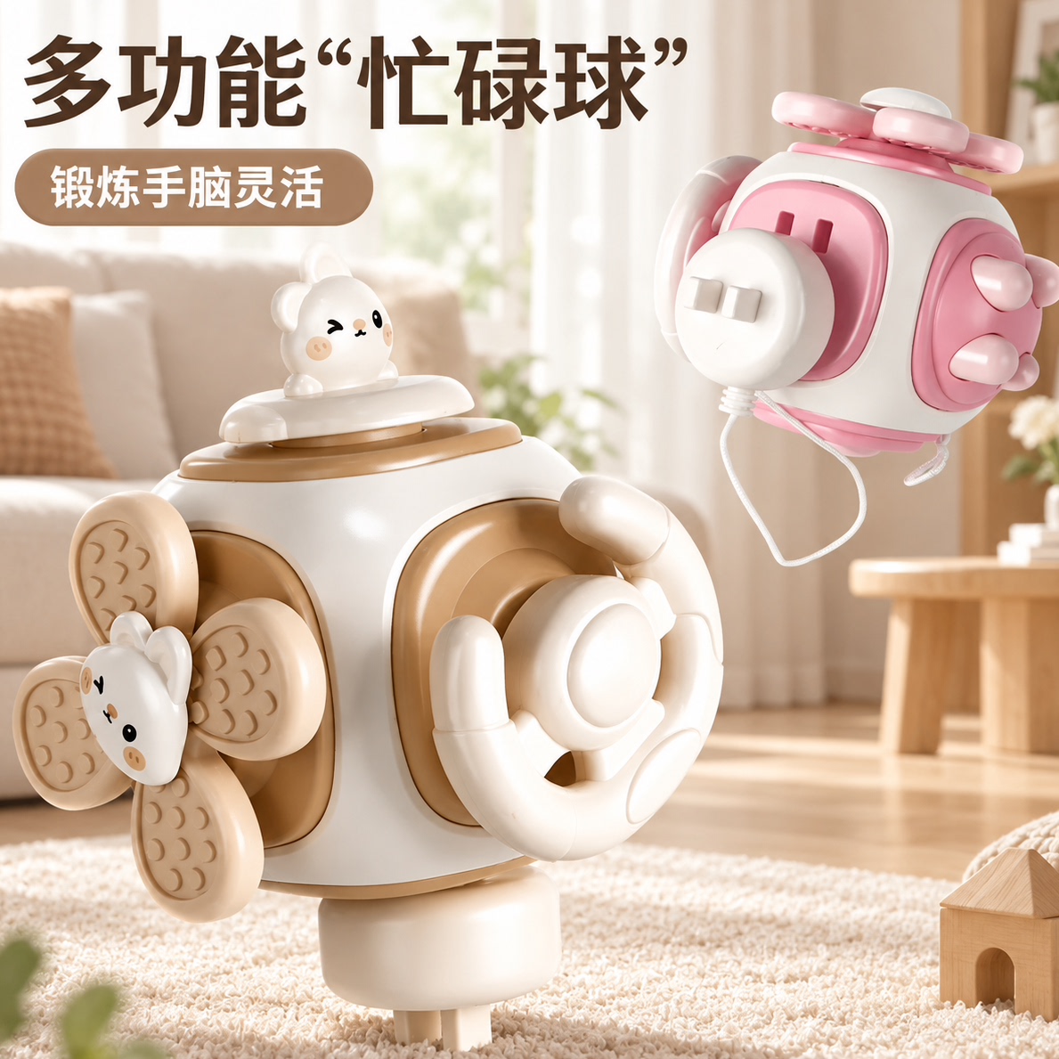 宝宝六面体忙碌球早教玩具