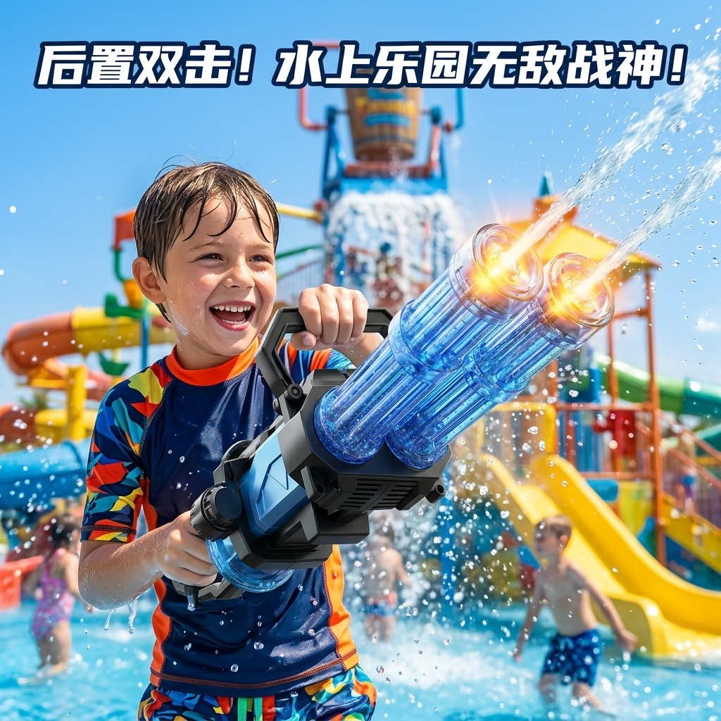 儿童火光双管加特林电动水枪