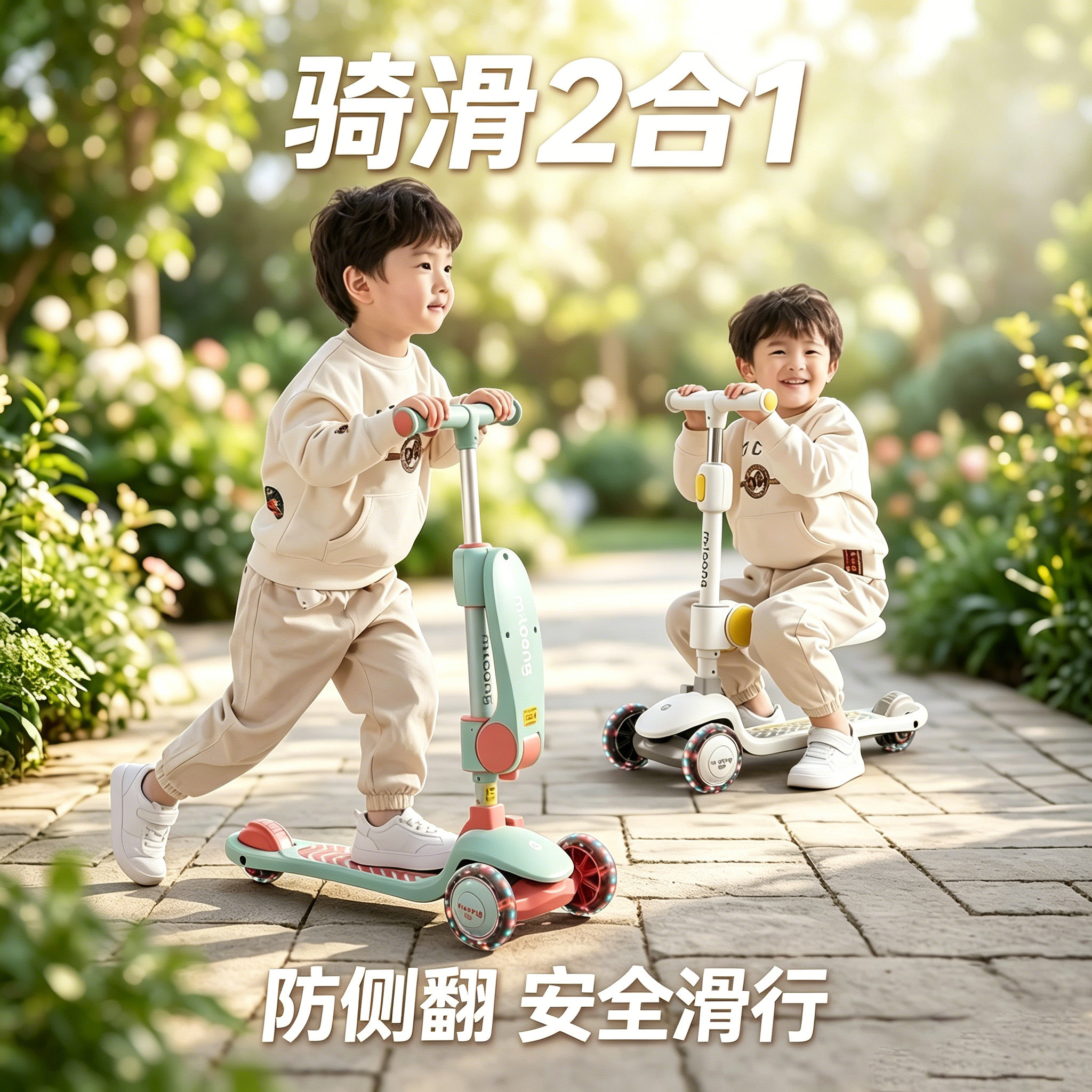 滑板车1到3岁儿童2026新款多功能二合一可坐可骑平衡折叠6到12岁
