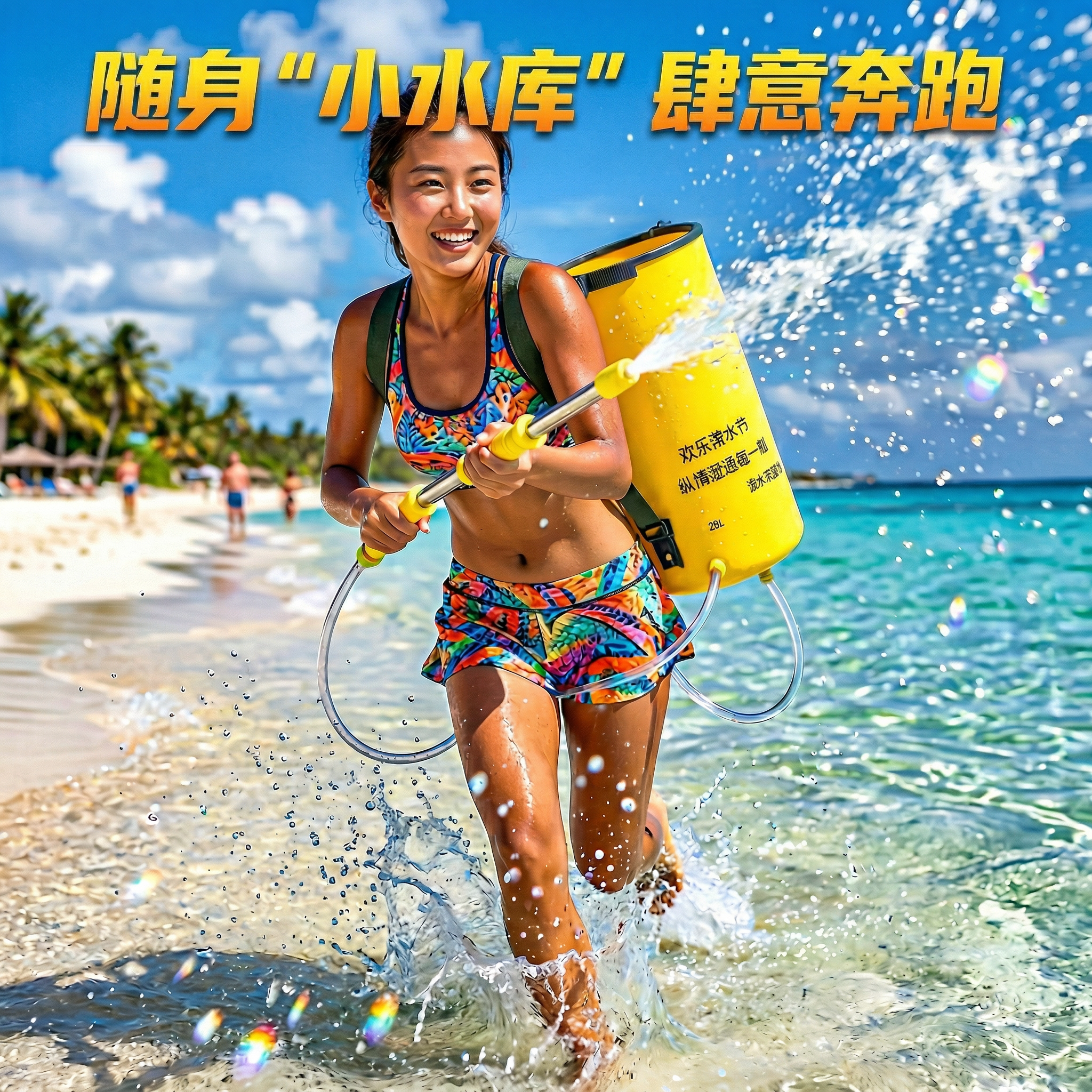 夏日泼水节背包式强力远射水枪