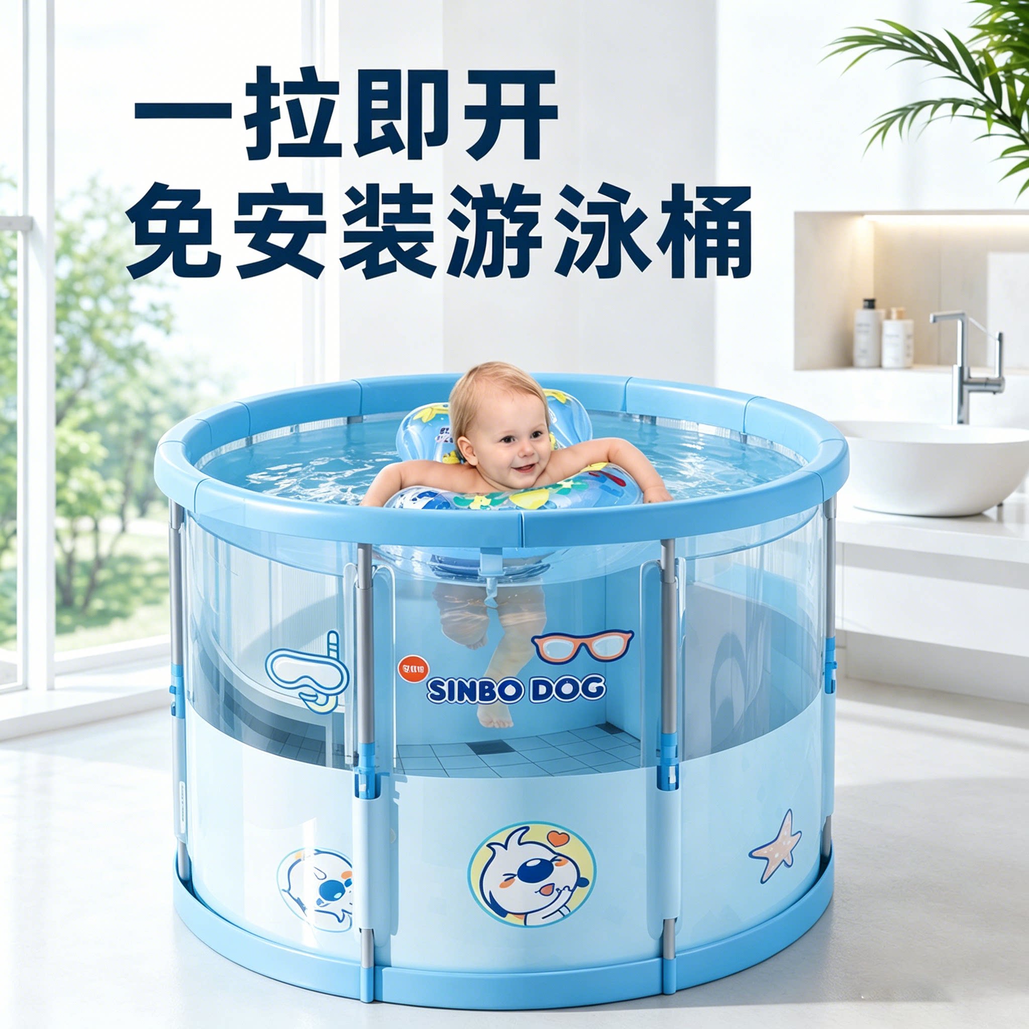 儿童免充气可折叠家用游泳池戏水